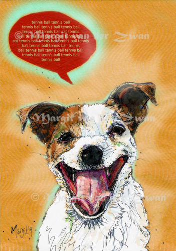 Pet portrait, Commission, Custom dog portrait, art, cat, pets, customised art, Margit van der Zwan, Arty Margit, Yorkie, Terrier, Norfolk, Suffolk, Irish dog